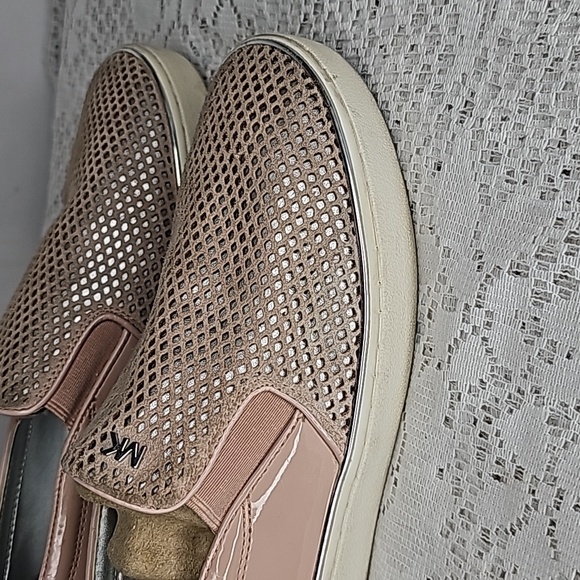 MICHAEL Michael Kors blush pink leather mesh slip on boat shoes flats sz 9 - Picture 2 of 9
